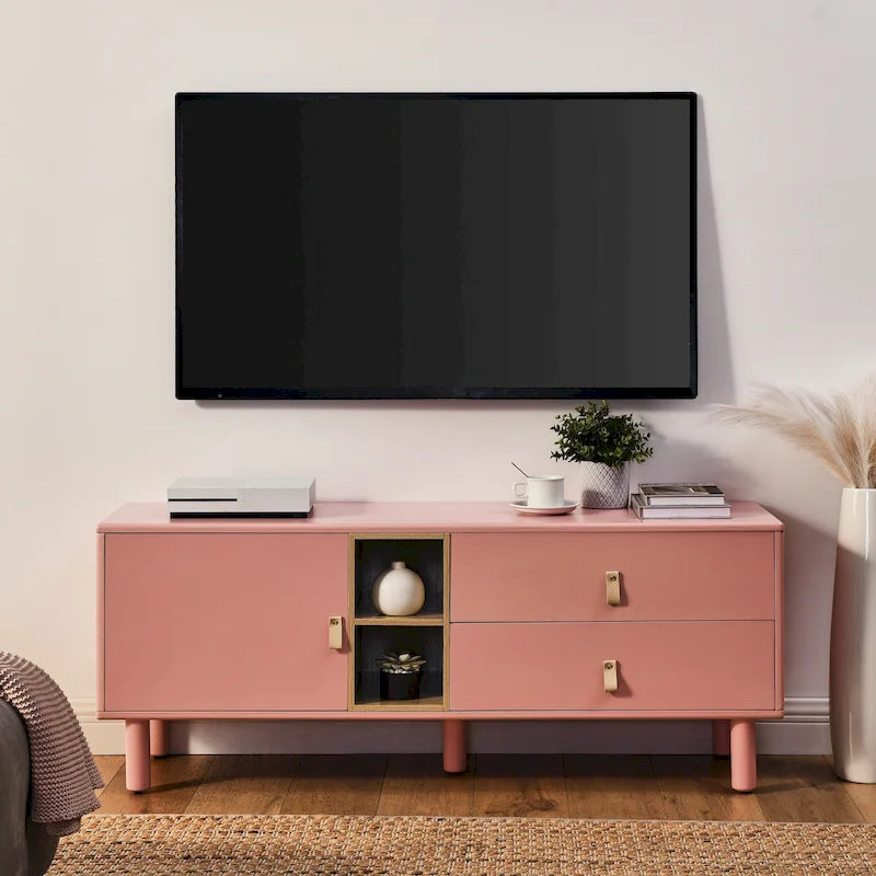 Drawer TV cabinet with door,storage cabinet,drawer cabinet,wooden storage cabinet leather handle drawer cabinet