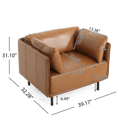 Brown 39.17 Accent Chair with Metal Legs