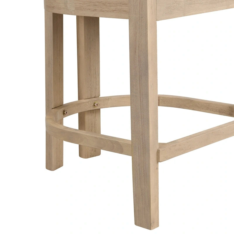 Three-piece bar stool set, featuring plush upholstered chairs and metal table legs.