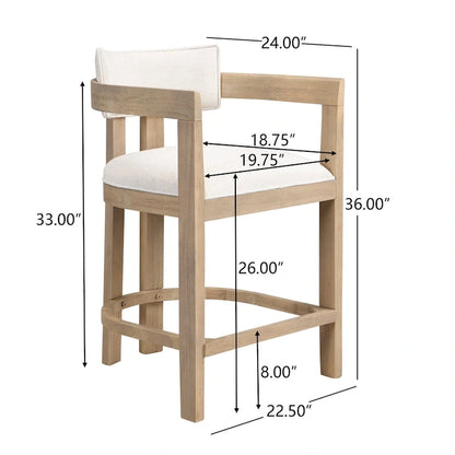 Three-piece bar stool set, featuring plush upholstered chairs and metal table legs.
