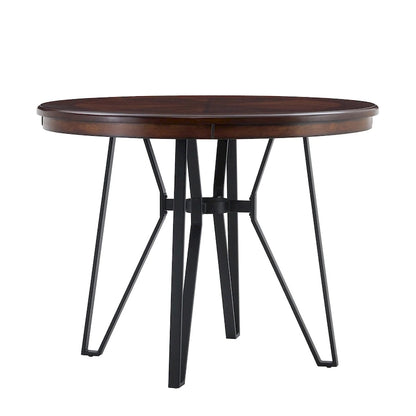 Three-piece bar stool set, featuring plush upholstered chairs and metal table legs.