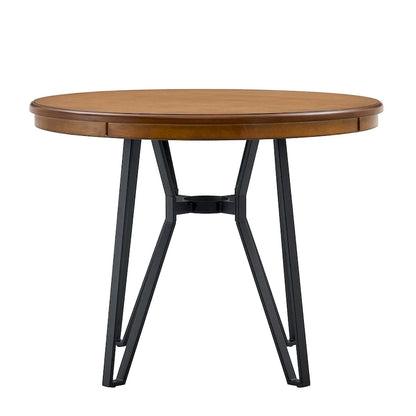 Three-piece bar stool set, featuring plush upholstered chairs and metal table legs.