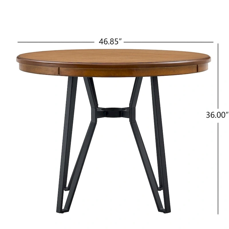 Three-piece bar stool set, featuring plush upholstered chairs and metal table legs.