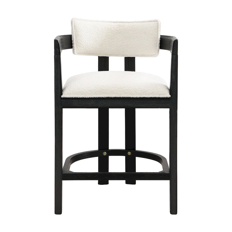 Three-piece bar stool set, featuring plush upholstered chairs and metal table legs.