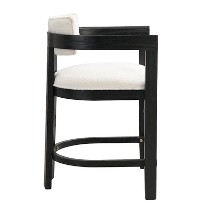 Three-piece bar stool set, featuring plush upholstered chairs and metal table legs.