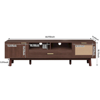 Wood TV Stand for 75 TVs, Modern TV Cabinet for Living Room
