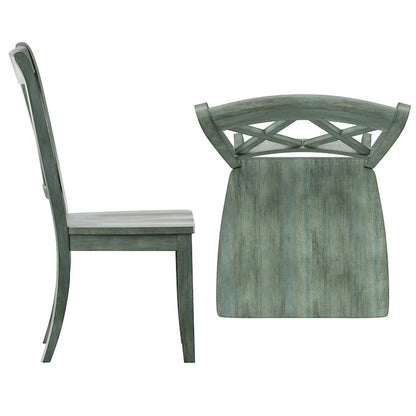 Double X Back Wood Dining Chairs (Set of 2)