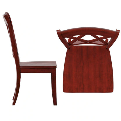 Double X Back Wood Dining Chairs (Set of 2)