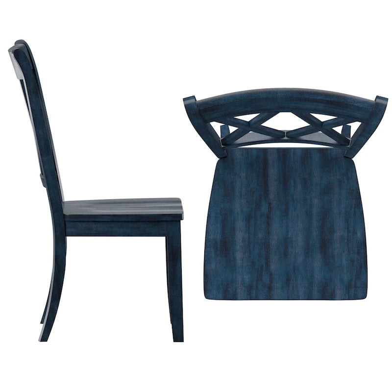 Double X Back Wood Dining Chairs (Set of 2)