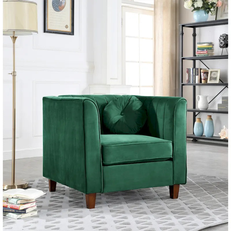 Blue/Pink/Green/Gray/Beige/Black Velvet Armchair