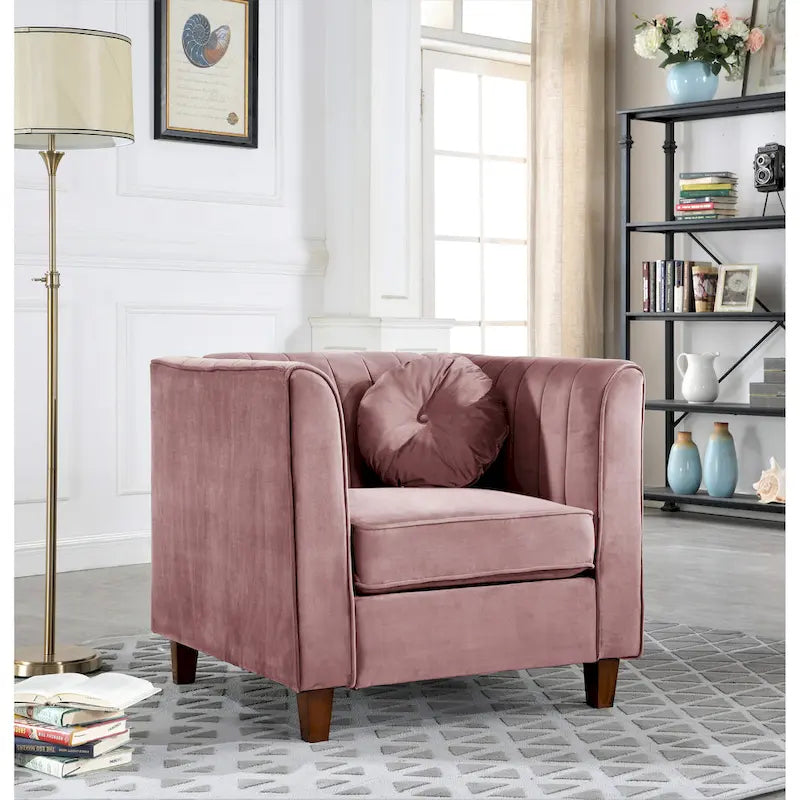 Blue/Pink/Green/Gray/Beige/Black Velvet Armchair