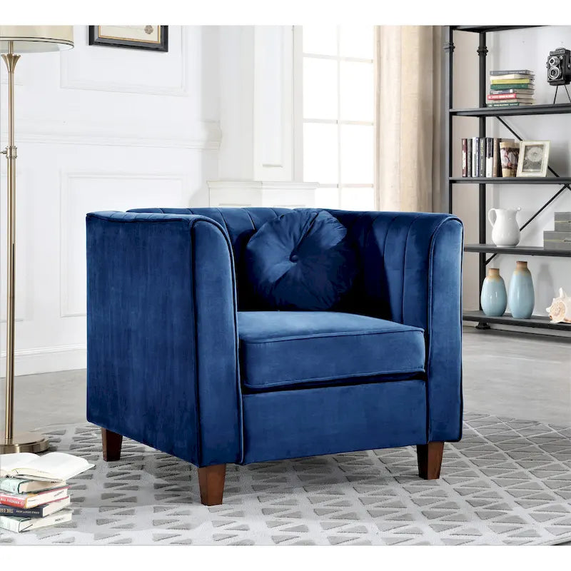 Blue/Pink/Green/Gray/Beige/Black Velvet Armchair