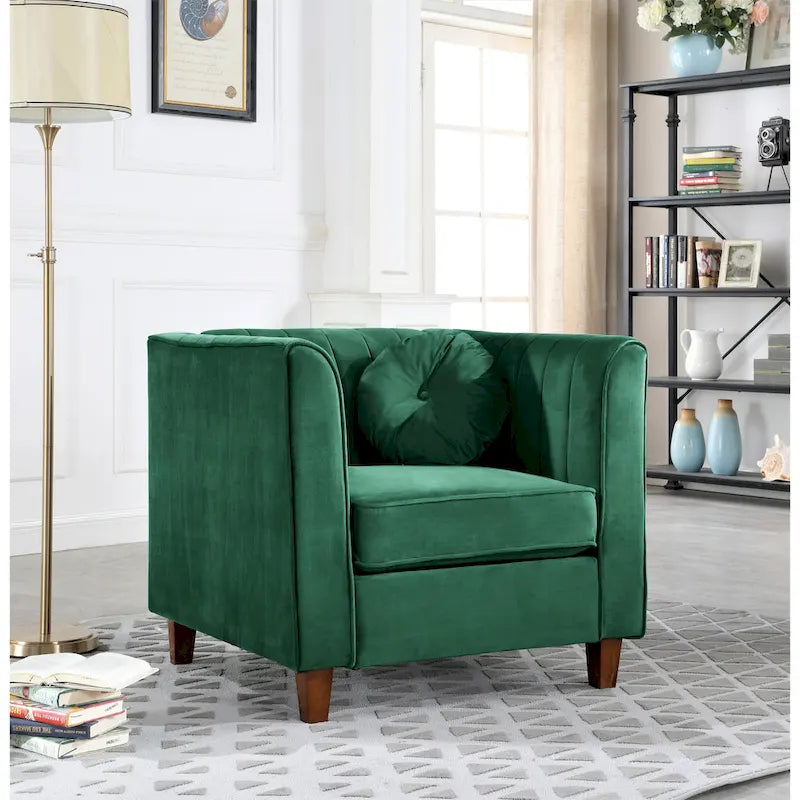 Blue/Pink/Green/Gray/Beige/Black Velvet Armchair