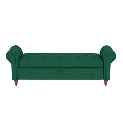 Modern Storage Bench Bed Bench with Rolled Arms