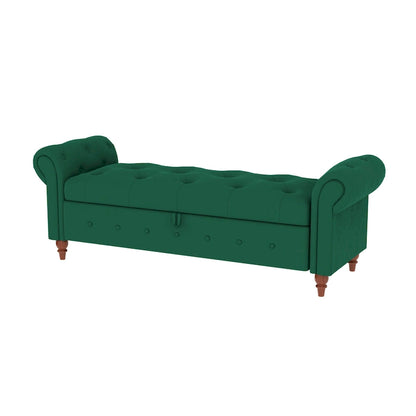 Modern Storage Bench Bed Bench with Rolled Arms