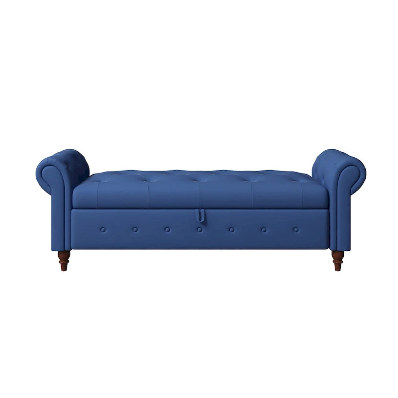Modern Storage Bench Bed Bench with Rolled Arms