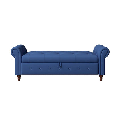 Modern Storage Bench Bed Bench with Rolled Arms