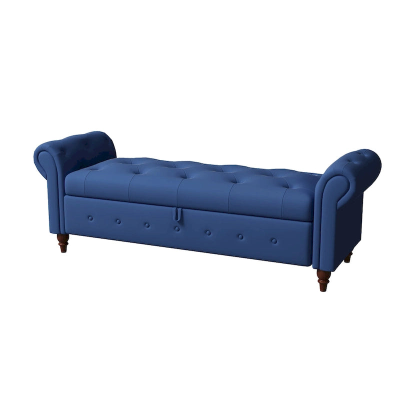 Modern Storage Bench Bed Bench with Rolled Arms