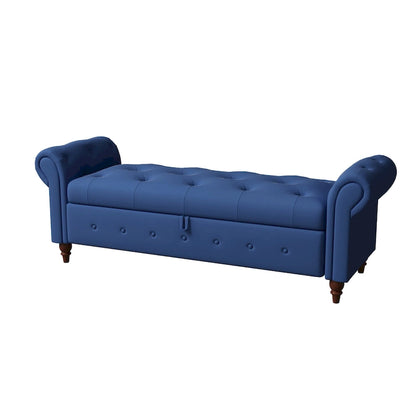 Modern Storage Bench Bed Bench with Rolled Arms