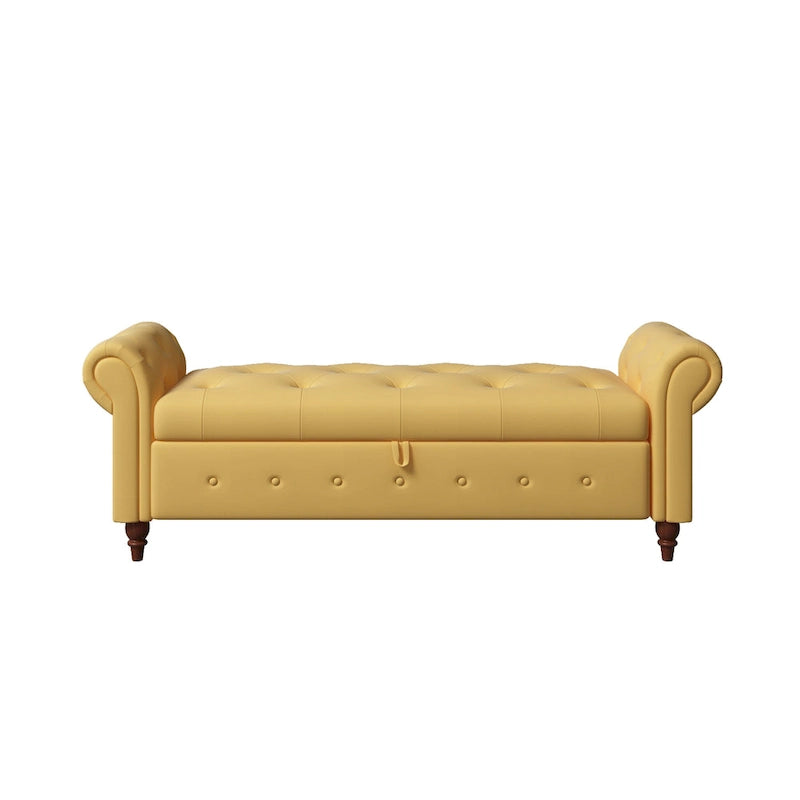 Modern Storage Bench Bed Bench with Rolled Arms