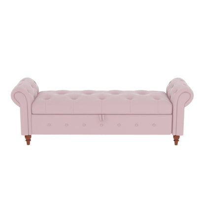 Modern Storage Bench Bed Bench with Rolled Arms