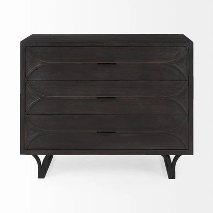 Contemporary Dark Oval Accent Cabinet - 31.8898 H x 15.9449 W x 39.9606 D