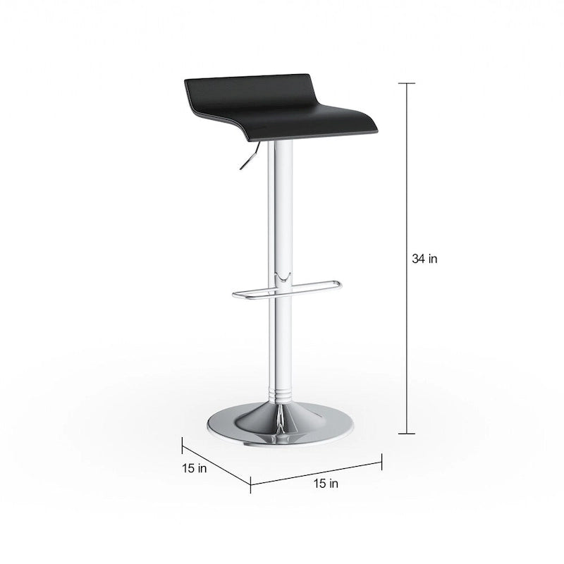Pneumatic height-adjustable swivel stool (2-piece set)