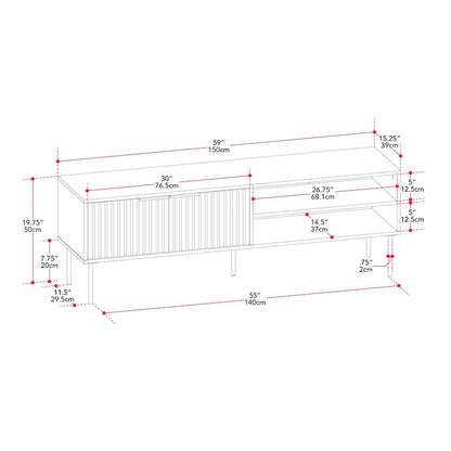 Fluted TV Stand for TVs up to 75 - 59