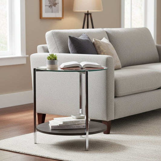 End Table with Glass Top