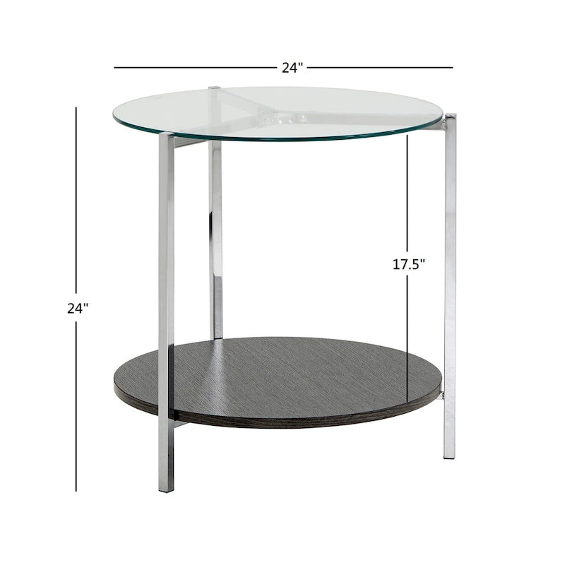 End Table with Glass Top