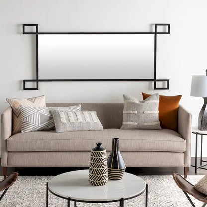 Modern handcrafted coffee table in marble and matte metal