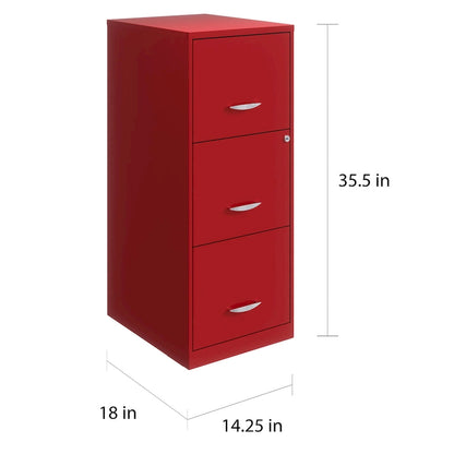 Lava Red 3-Drawer Vertical File Cabinet