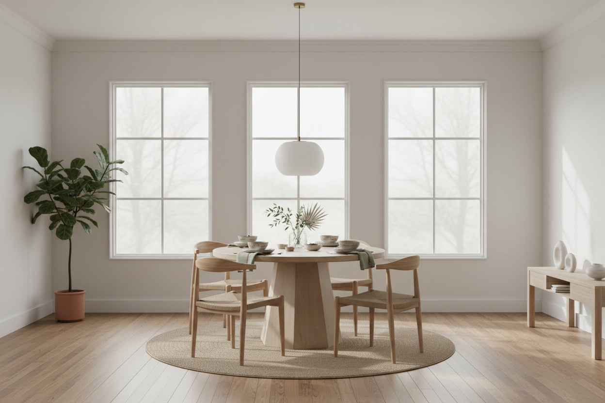 Xavier 48-inch Round Reclaimed Pine Light Wash Pedestal Dining Table