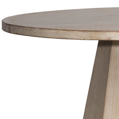48-inch Round Reclaimed Pine Light Wash Pedestal Dining Table