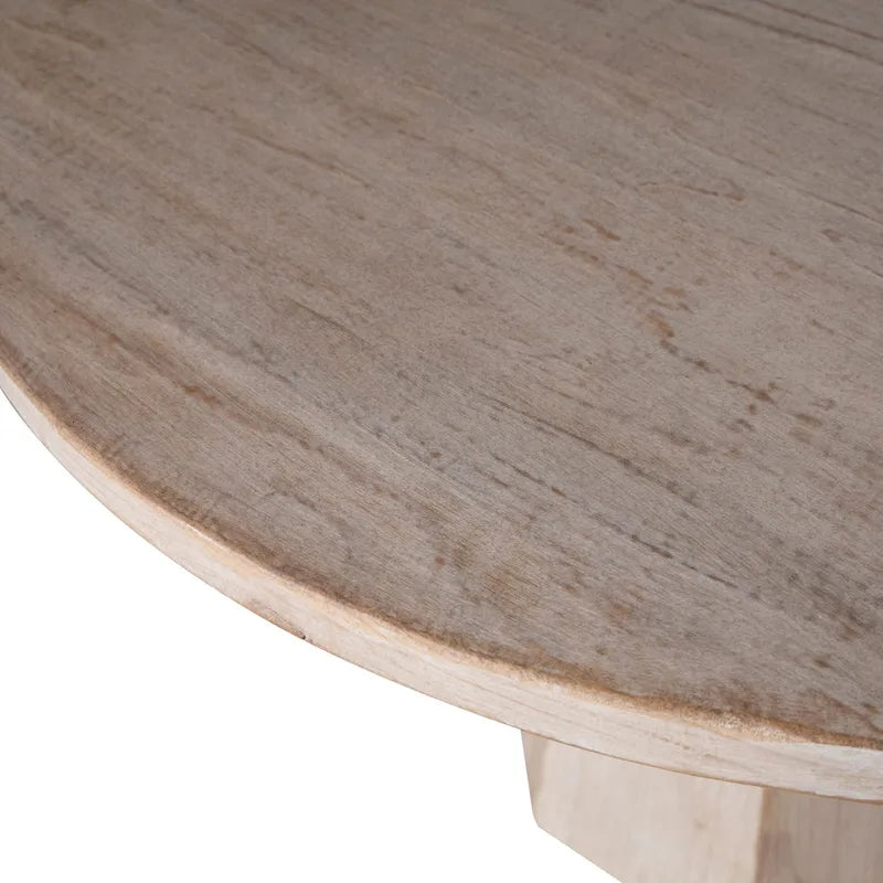 48-inch Round Reclaimed Pine Light Wash Pedestal Dining Table
