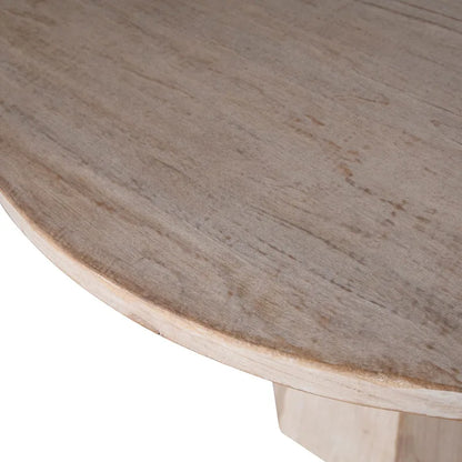 48-inch Round Reclaimed Pine Light Wash Pedestal Dining Table