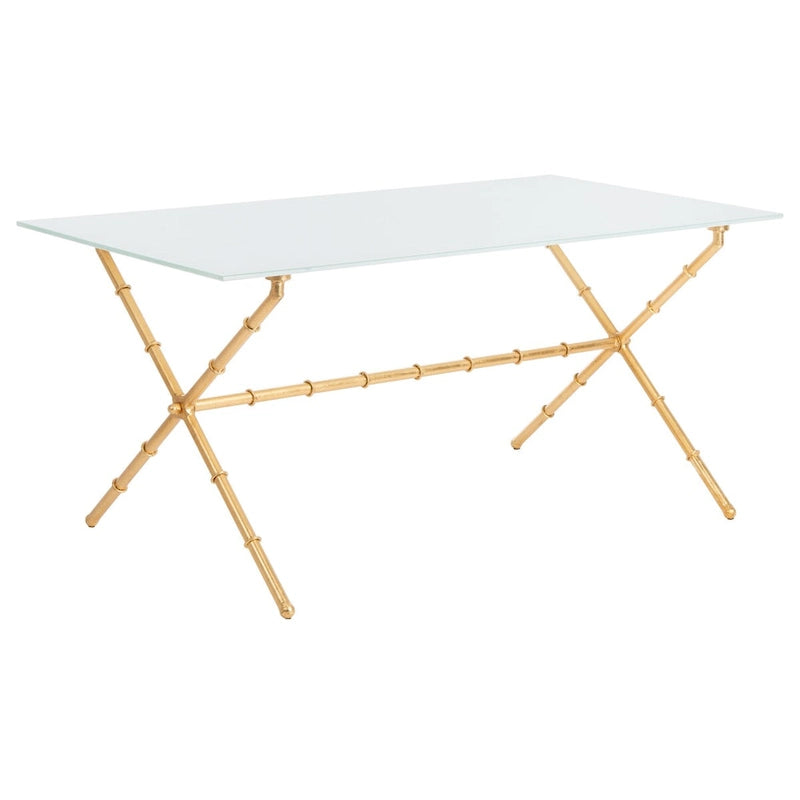 Gold/Silver Glass Top Metal Accent Side Table for 1 – 37.4" x 19.7" x 17"