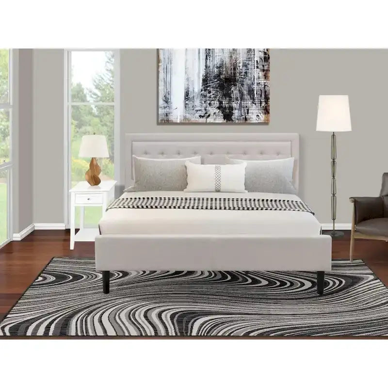 Mist Beige Linen Platform King Bedroom Set – 2 or 3-Piece
