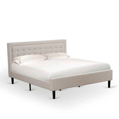 Mist Beige Linen Platform King Bedroom Set – 2 or 3-Piece