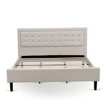 Mist Beige Linen Platform King Bedroom Set – 2 or 3-Piece