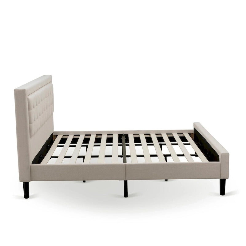 Mist Beige Linen Platform King Bedroom Set – 2 or 3-Piece