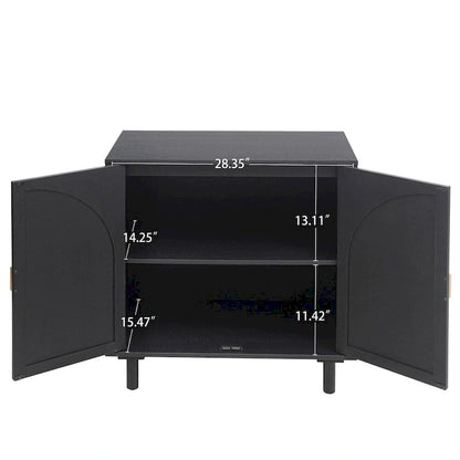 2 Door Dresser for Bedroom with Adjustable Laminates and Metal Handle