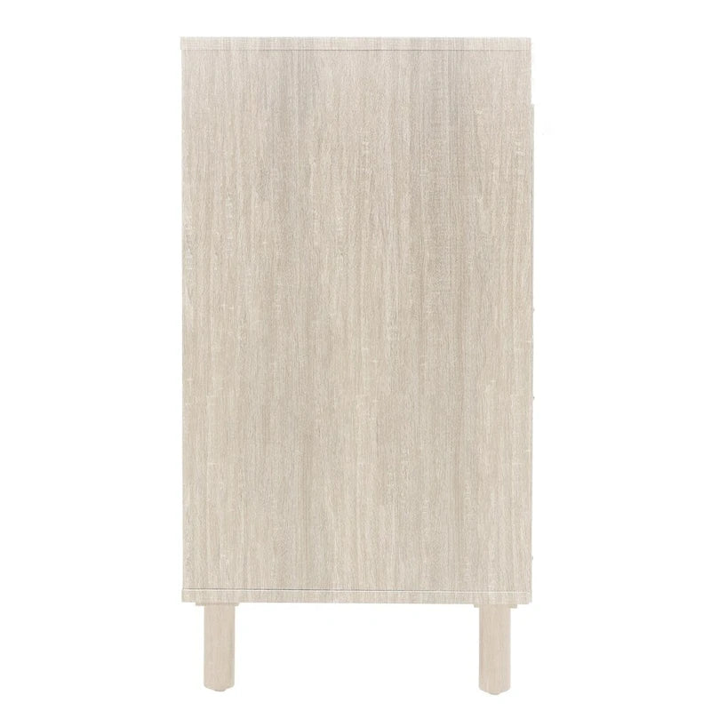 2 Door Dresser for Bedroom with Adjustable Laminates and Metal Handle