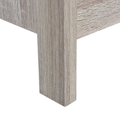Modern Nightstand with 2 Drawers and Metal Handles