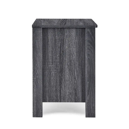 Modern Nightstand with 2 Drawers and Metal Handles