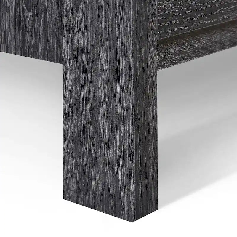 Modern Nightstand with 2 Drawers and Metal Handles