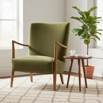 Burlington Polyester Velvet Upholstered Occasional Chair, Olive Green