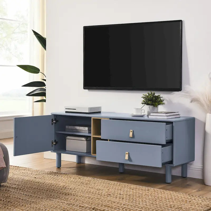 Drawer TV cabinet with door,storage cabinet,drawer cabinet,wooden storage cabinet leather handle drawer cabinet
