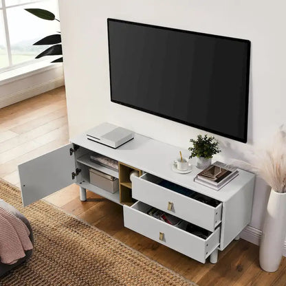 Drawer TV cabinet with door,storage cabinet,drawer cabinet,wooden storage cabinet leather handle drawer cabinet