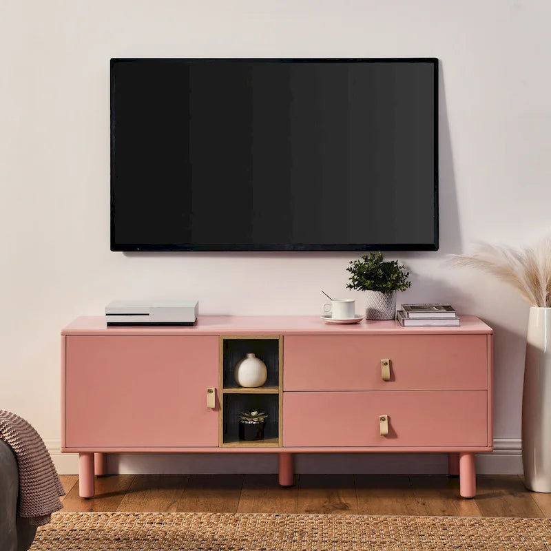 Drawer TV cabinet with door,storage cabinet,drawer cabinet,wooden storage cabinet leather handle drawer cabinet